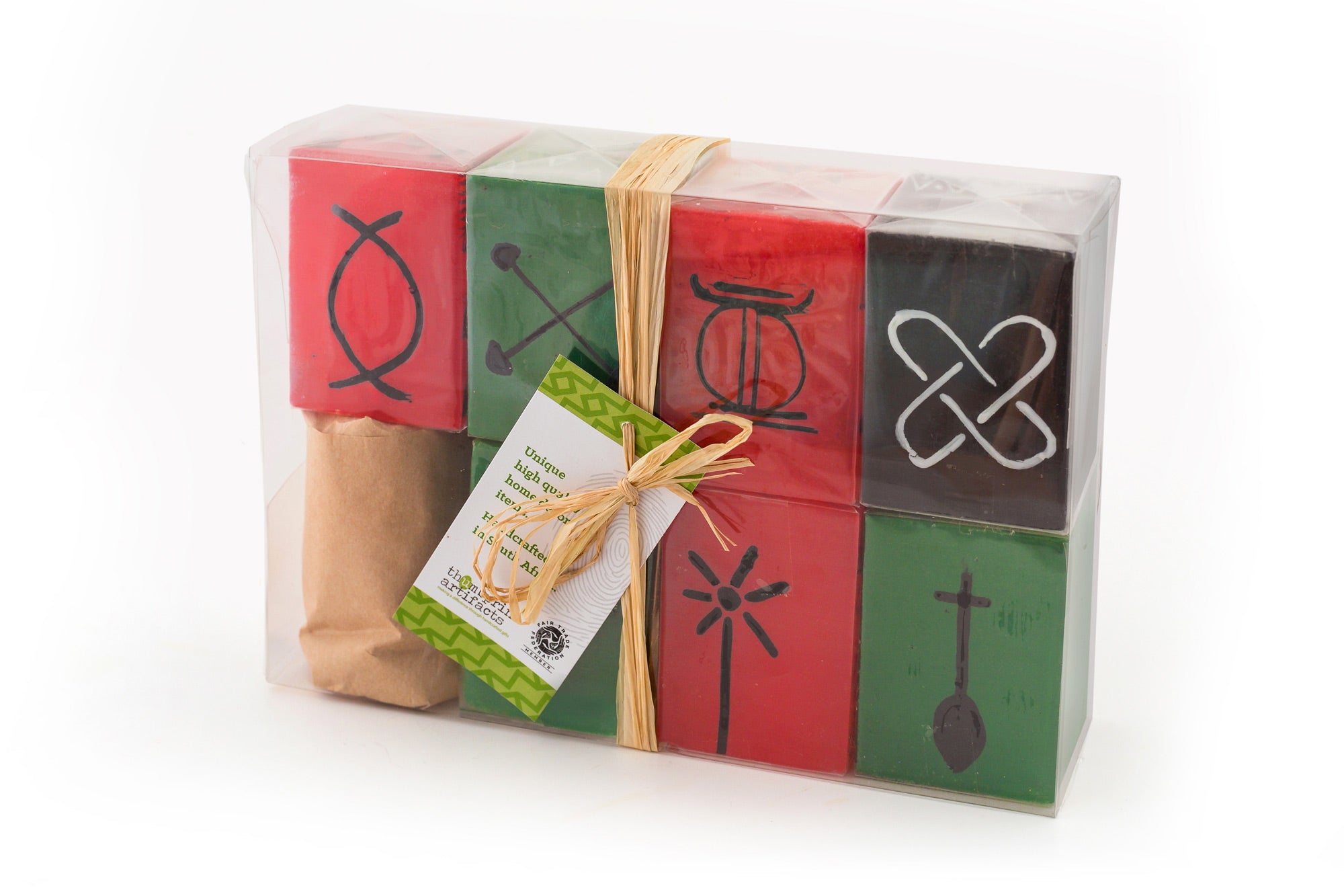 Kwanzaa cube collection comes in a gift pack tied with a story card.