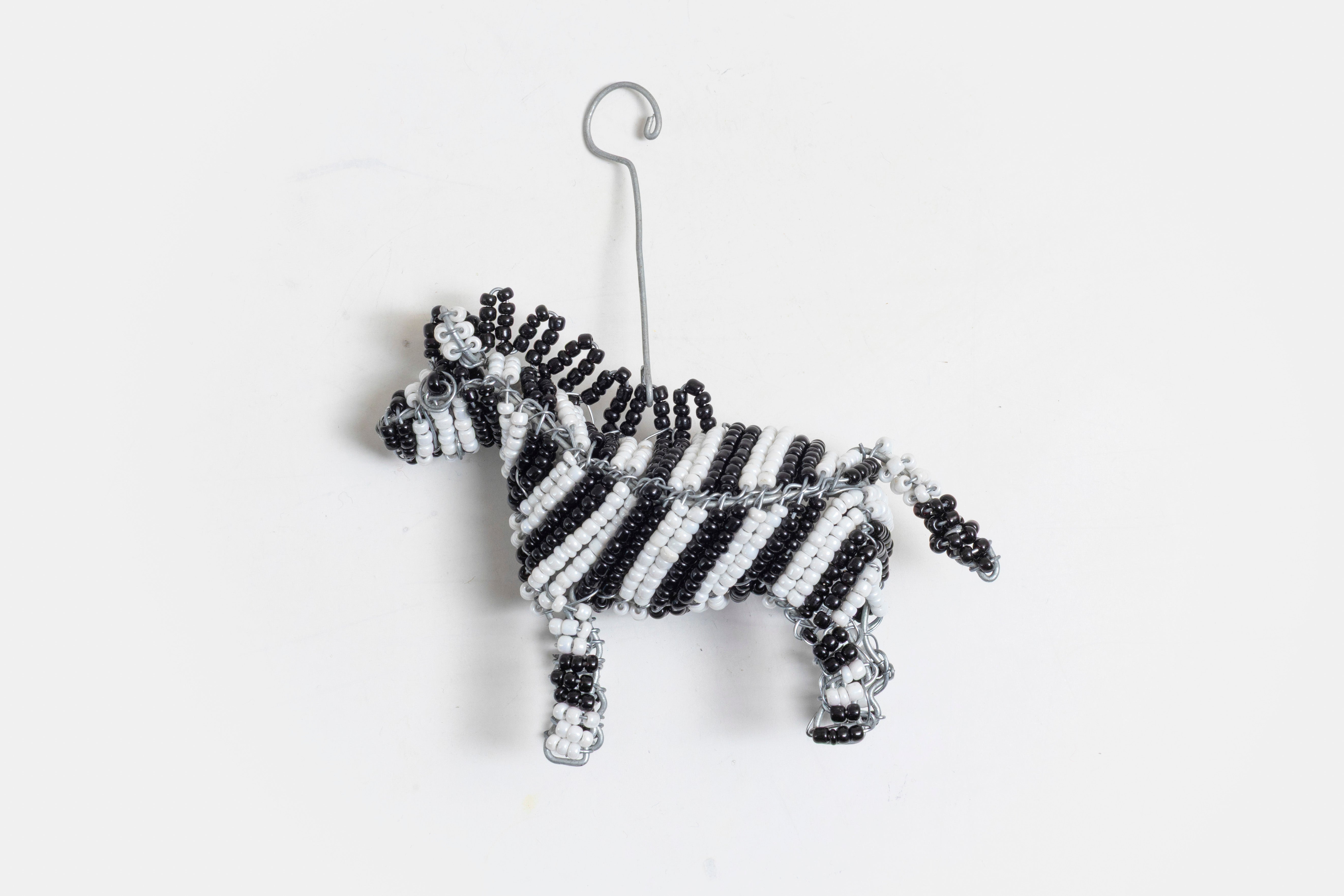 African Beaded Ornament Zebra