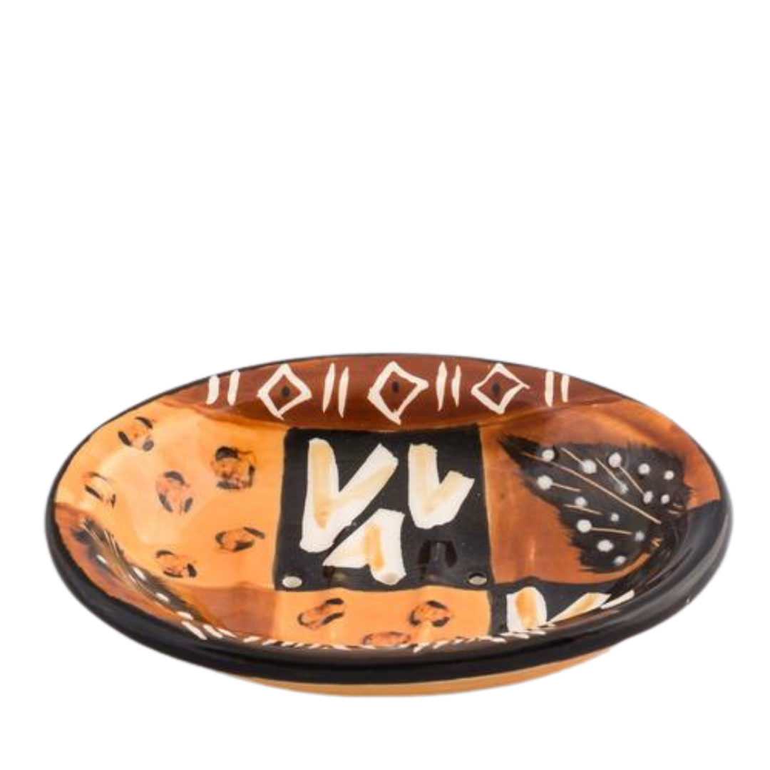 Animal Print hand made and hand painted soap dish. 