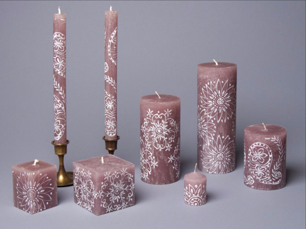 Henna Brown hand poured and hand painted candle collection.  Made in South Africa. Fair trade home decor.
