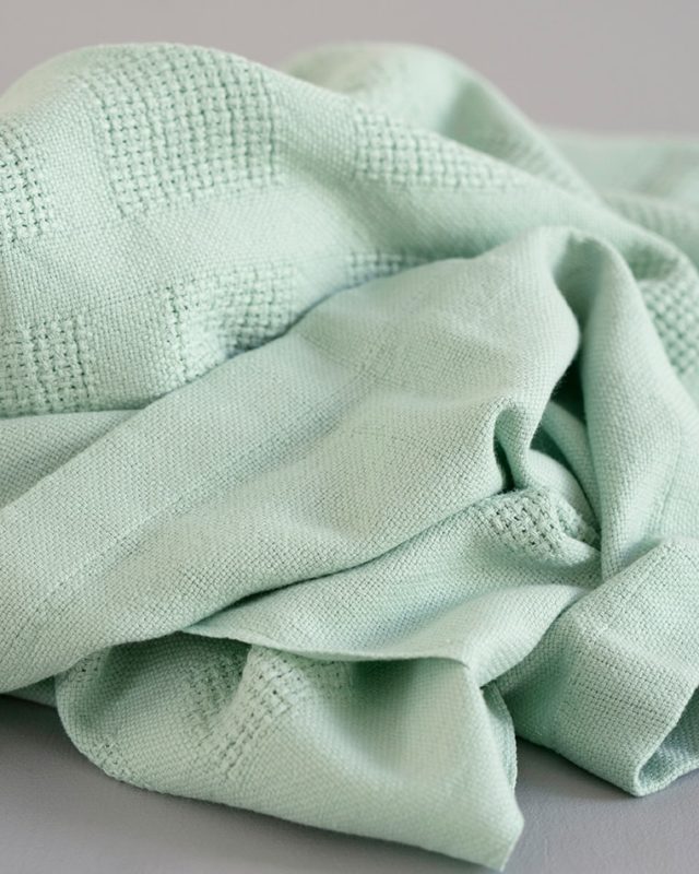 Caterpillar light green organic cotton baby blanket.  It looks SOO soft!