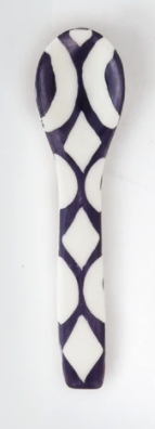Batik (blue & white) hand painted ceramic spoon.  Fair Trade.